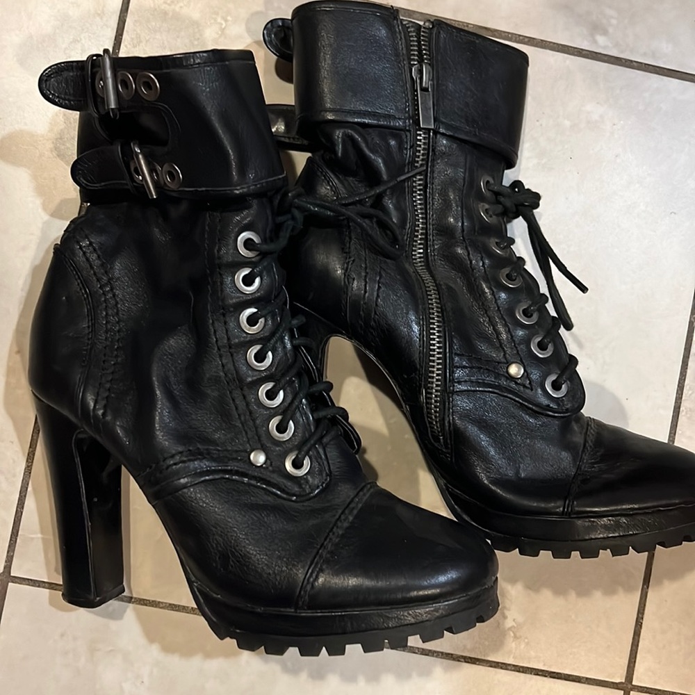 Dolce vita high heel leather  moto boots